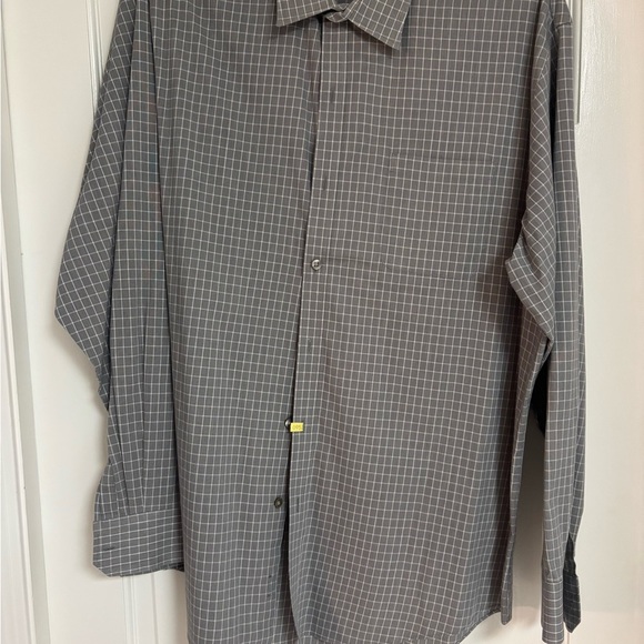 Van Heusen Traveler Dress Shirt | XL 17–17.5 | Wrinkle-Free | Gray Grid Check - Picture 1 of 5